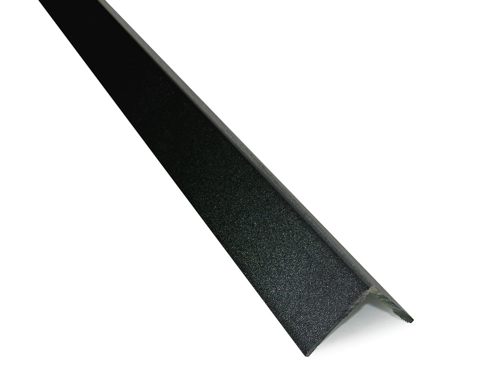 Уголок ПВХ узкий с ламинацией ПВХ (черый шагрень) для изготовления рамок