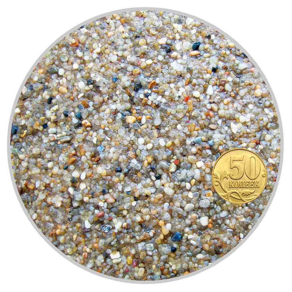 Кварцевый песок Биодизайн желтый 0.8-2мм. Пакет 4л. 5кг.