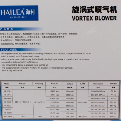 Вихревой компрессор Hailea VB 600G (640 л/мин.)